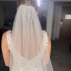 Cathedral Length Wedding Veil with Pearls